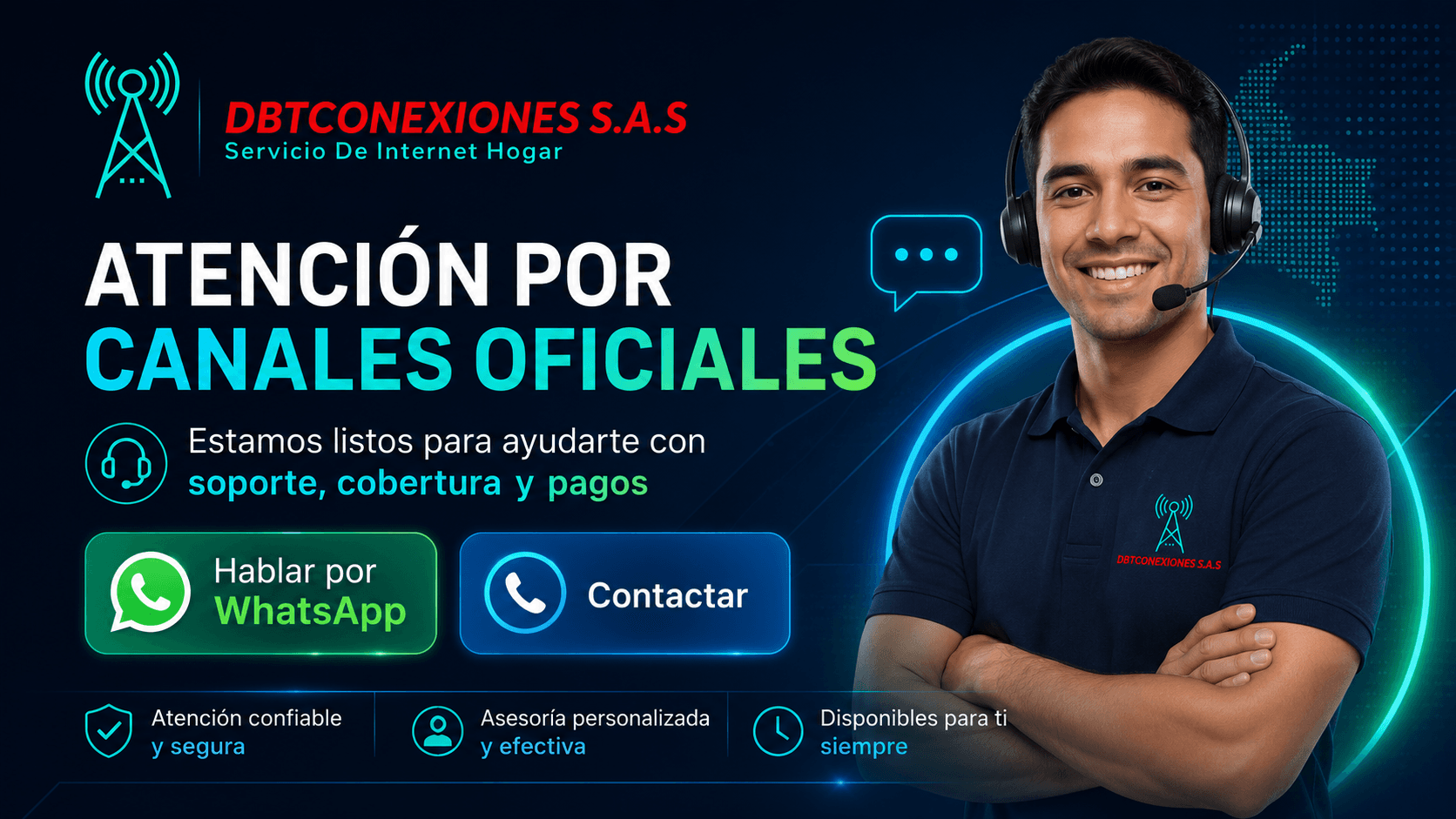 Atención por canales oficiales DBT Conexiones